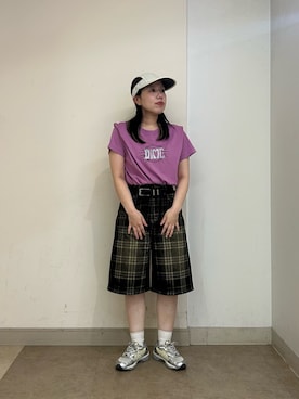 「OVERRIDE（オーバーライド）のアイテム」を使った、おおもとさん（レディース・152cm）の夏コーディネート