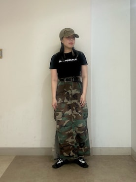 「OVERRIDE（オーバーライド）のアイテム」を使った、おおもとさん（レディース・152cm）の夏コーディネート