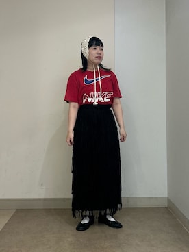 「アイテム（ヘアアクセサリー）」を使った、おおもとさん（レディース・152cm）の夏コーディネート