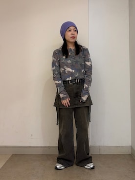 「OVERRIDE（オーバーライド）のアイテム」を使った、おおもとさん（レディース・152cm）の秋コーディネート