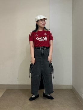 「アイテム（ハンチング/ベレー帽）」を使った、おおもとさん（レディース・152cm）の夏コーディネート