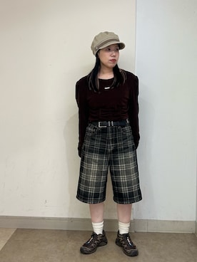 「OVERRIDE（オーバーライド）のアイテム」を使った、おおもとさん（レディース・152cm）の秋コーディネート