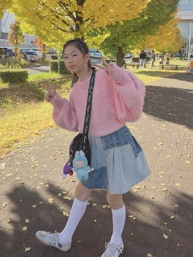 「アイテム（スカート）」を使った、hanaさん（キッズ・145cm）の秋コーディネート