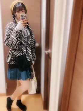 「Jocomomola（ホコモモラ）のアイテム（ハンチング/ベレー帽）」を使った、pickaliceさん（レディース・158cm）の冬コーディネート