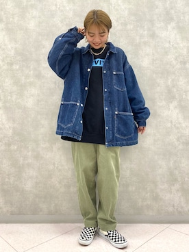 「アイテム（デニムジャケット）」を使った、✰AIMI✰さん（レディース・157cm）の秋コーディネート