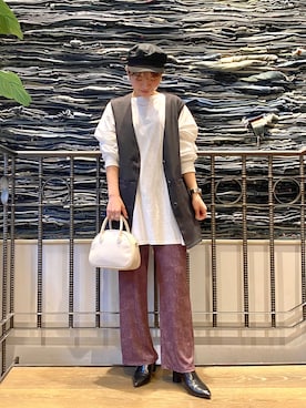 「アイテム（キャスケット）」を使った、✰AIMI✰さん（レディース・157cm）の春コーディネート