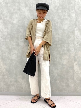 「アイテム（カーゴパンツ）」を使った、✰AIMI✰さん（レディース・157cm）の夏コーディネート