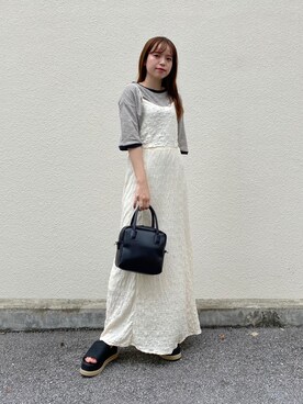 「Kastane（カスタネ）のアイテム（ハンドバッグ）」を使った、f.harukaさん（レディース・155cm）の夏コーディネート