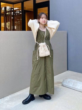 「ミリタリーコーデ」｜「アイテム（ワンピース/ドレス）」を使った、f.harukaさん（レディース・155cm）の秋コーディネート