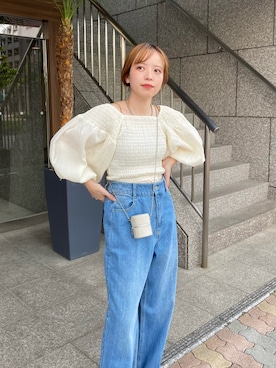 「アイボリー」｜「アイテム（財布/小物）」を使った、f.harukaさん（レディース・155cm）の夏コーディネート