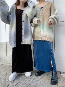 「お揃いコーデ」｜「アイテム（ワンピース/ドレス）」を使った、f.harukaさん（レディース・155cm）の秋コーディネート