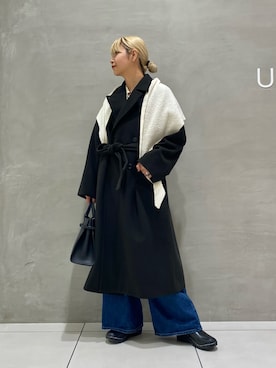 「アイテム（ストール/ショール）」を使った、fukaさん（レディース・164cm）の秋コーディネート