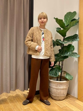 「URBAN RESEARCH（アーバンリサーチ）のレザーボストンバッグ（ボストンバッグ）」を使った、fukaさん（レディース・164cm）の秋コーディネート