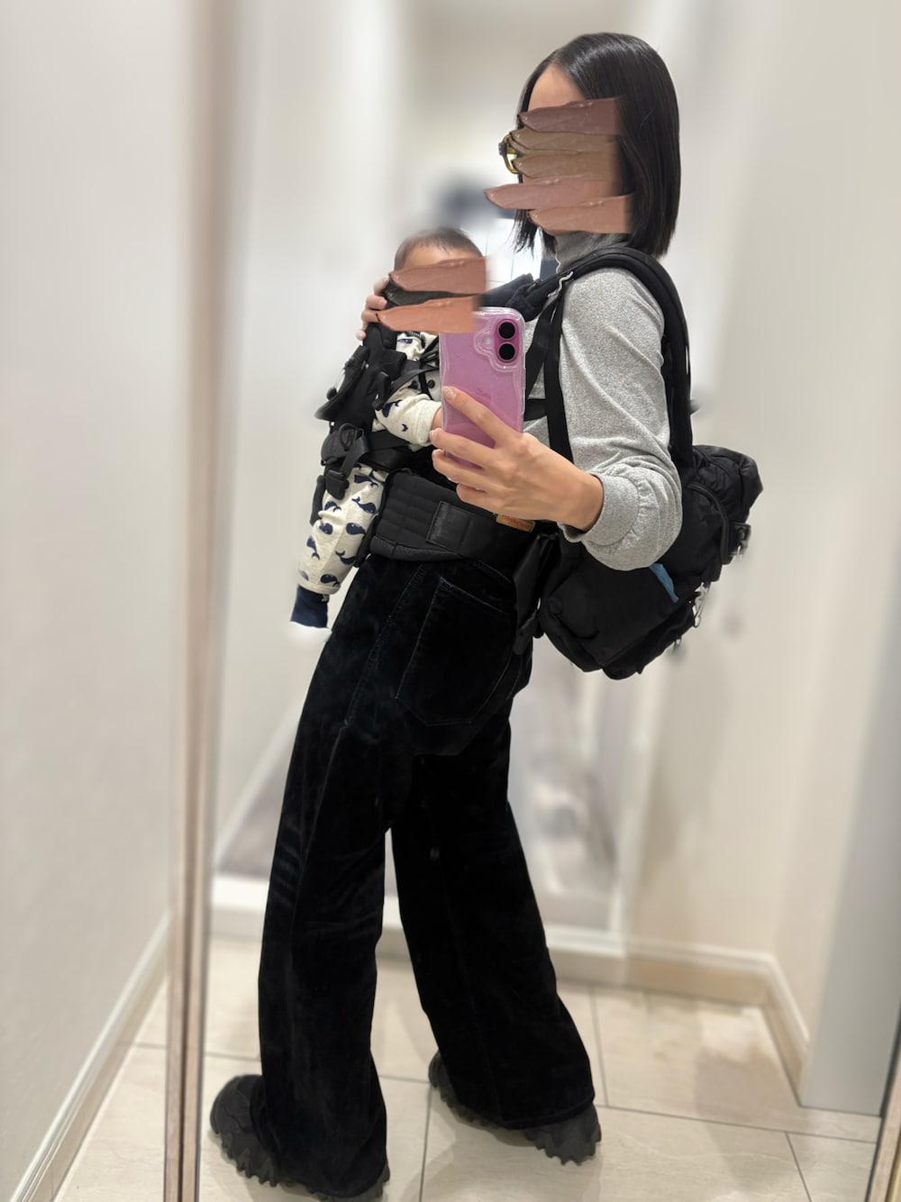 「タートルネック、秋服、Diesel、バックパック」｜「UNIQLOのカシミヤタートルネックセーター（長袖）（ニット/セーター、グレー系）」を使った、🐇226285🐈さん（レディース・154cm）の秋コーディネートの1枚目の写真