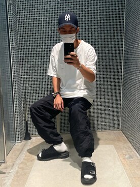 「Lui's（ルイス）のアイテム（シューズ）」を使った、fukudayさん（メンズ・173cm）の夏コーディネート