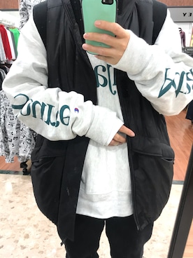 「WILD THINGS（ワイルドシングス）のアイテム（ダウンベスト）」を使った、miki3838さん（レディース・168cm）の春コーディネート