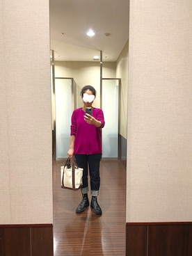 「カシミヤ」｜「アイテム（腕時計）」を使った、はむさん（レディース・158cm）の冬コーディネート