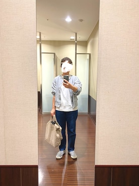 「Tシャツ×デニム」｜「アイテム（スリッポン）」を使った、はむさん（レディース・158cm）の秋コーディネート