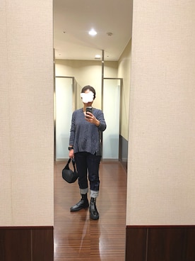 「レザーブーツ」｜「アイテム（アクセサリー）」を使った、はむさん（レディース・158cm）の秋コーディネート