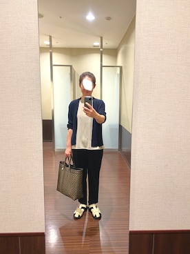 「ベージュ×ブラック」｜「アイテム（アクセサリー）」を使った、はむさん（レディース・158cm）の夏コーディネート