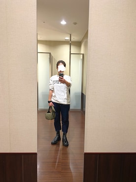 「レザーブーツ」｜「アイテム（腕時計）」を使った、はむさん（レディース・158cm）の秋コーディネート