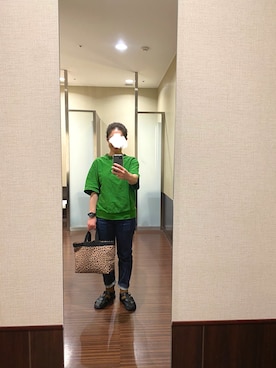 「ごきげんウィーク」｜「アイテム（デジタル腕時計）」を使った、はむさん（レディース・158cm）の春コーディネート