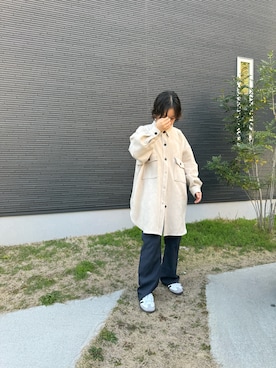 「JEANASIS（ジーナシス）のアイテム（スラックス）」を使った、asukaさん（レディース・152cm）の冬コーディネート