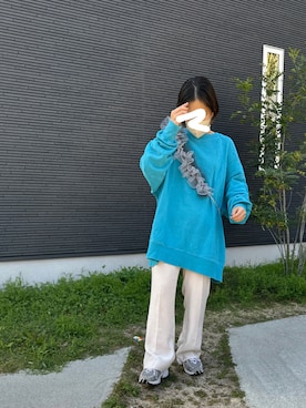「JEANASIS（ジーナシス）のアイテム（スウェット）」を使った、asukaさん（レディース・152cm）の春コーディネート