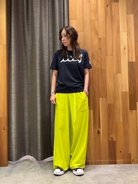 「muta marine（ムータ・マリン）のmuta MARINE/ムータ マリン/イカリUSATee（Tシャツ/カットソー、ブルー系）」を使った、kazuyoさん（レディース・165cm）の夏コーディネート