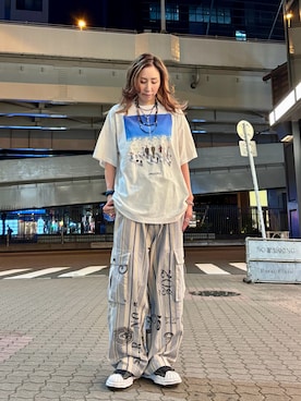「アイテム（カーゴパンツ）」を使った、kazuyoさん（レディース・165cm）の夏コーディネート