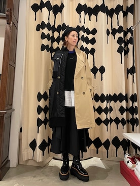 「UN3D.（アンスリード）のアイテム（トレンチコート）」を使った、kazuyoさん（レディース・165cm）の秋コーディネート