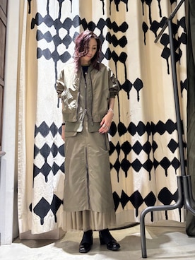 「アイテム（MA-1）」を使った、kazuyoさん（レディース・165cm）の夏コーディネート