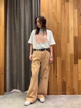 「SAINT Mxxxxxx（セント マイケル）のアイテム（Tシャツ/カットソー、ホワイト系）」を使った、kazuyoさん（レディース・165cm）の夏コーディネート
