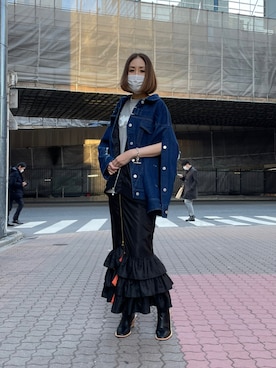 「MAISON KITSUNE」｜「アイテム（ブルゾン）」を使った、kazuyoさん（レディース・165cm）の冬コーディネート