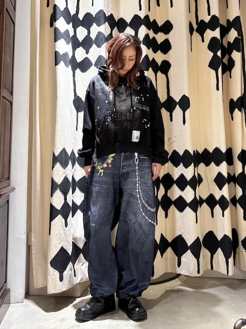 ROYAL FLASH Xkazuyô̑pcuTALKING ABOUT THE ABSTRACTION/g[LOAoEgWAuXgNV/ʒ PRINT DENIM WITH CHAINiTALKING ABOUT THE ABSTRACTIONbg[LO@AoEg@W@AuXgNVjvgR[fBl[g