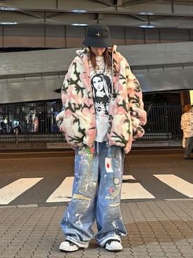 「NEW ERA（ニューエラ）のアイテム（ハット）」を使った、kazuyoさん（レディース・165cm）の秋コーディネート