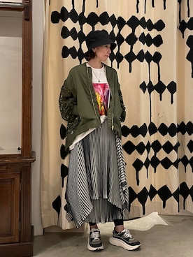「AULA AILA」｜「アイテム（ブルゾン）」を使った、kazuyoさん（レディース・165cm）の秋コーディネート