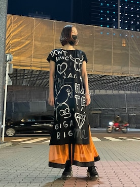 「ペイント」｜「アイテム（ワンピース/ドレス）」を使った、kazuyoさん（レディース・165cm）の春コーディネート