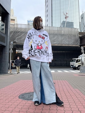 「AULA AILA（アウラアイラ）のAULA AILA/アウラ アイラ/COMBINATION DENIM PANTS（デニムパンツ）」を使った、kazuyoさん（レディース・165cm）の秋コーディネート