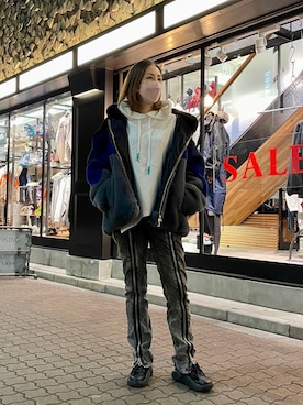 「ROYAL FLASH（ロイヤルフラッシュ）のアイテム（ブルゾン）」を使った、kazuyoさん（レディース・165cm）の冬コーディネート