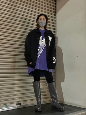 「AULA AILA」｜「アイテム（ブルゾン）」を使った、kazuyoさん（レディース・165cm）の冬コーディネート