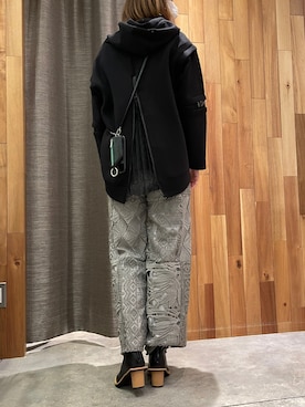 「レースパンツ」｜「アイテム（PC・スマホグッズ/家電）」を使った、kazuyoさん（レディース・165cm）の冬コーディネート