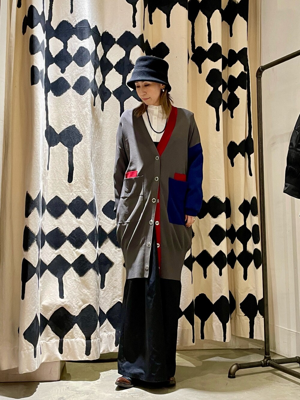 極美品 アンスリード ダブルトライアングル タック シャツ ストライプ