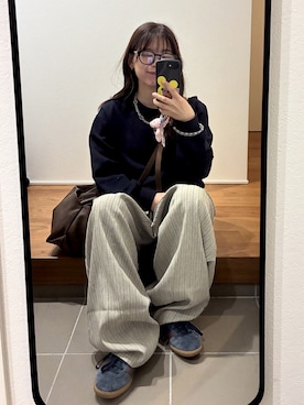 「アイテム（ネックレス）」を使った、yuan .さん（レディース・155cm）の秋コーディネート