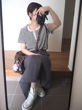 「アイテム（シュシュ）」を使った、yuan .さん（レディース・155cm）の秋コーディネート
