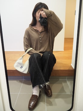 「Amiur（エミレ）のアイテム」を使った、yuan .さん（レディース・155cm）の秋コーディネート