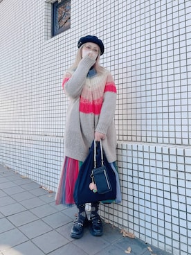 「アイテム（ハンチング/ベレー帽）」を使った、だるさん（レディース・152cm）の秋コーディネート