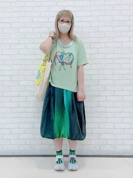 「アイテム（スカート）」を使った、だるさん（レディース・152cm）の夏コーディネート