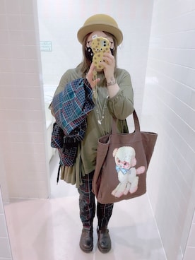 「FRAPBOIS」｜「アイテム（PC・スマホグッズ/家電）」を使った、だるさん（レディース・152cm）の春コーディネート