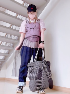 「FRAPBOIS」｜「アイテム（キャップ）」を使った、だるさん（レディース・152cm）の夏コーディネート